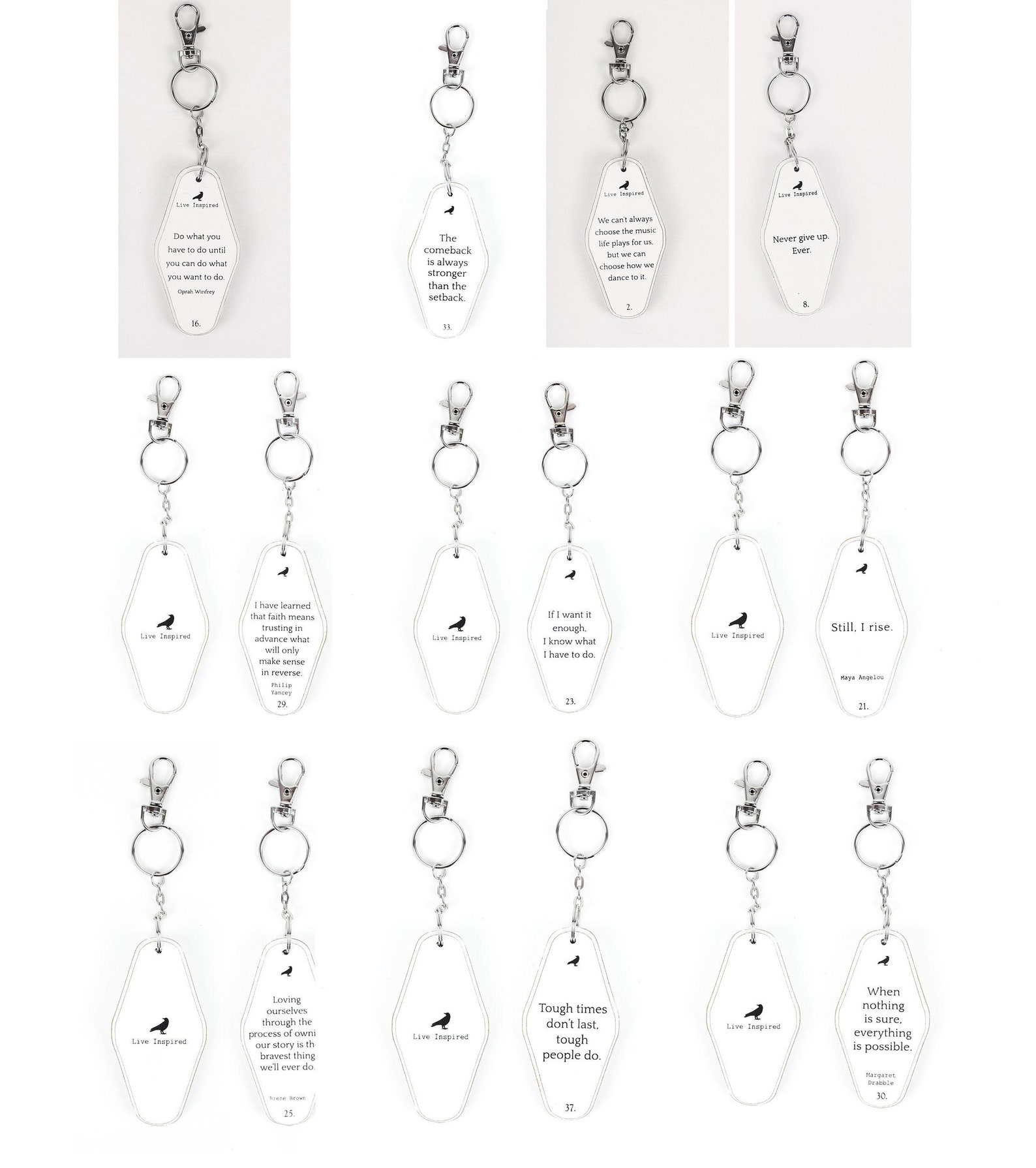 Keychains With Inspirational Quotes and Sayings Great Back to Etsy