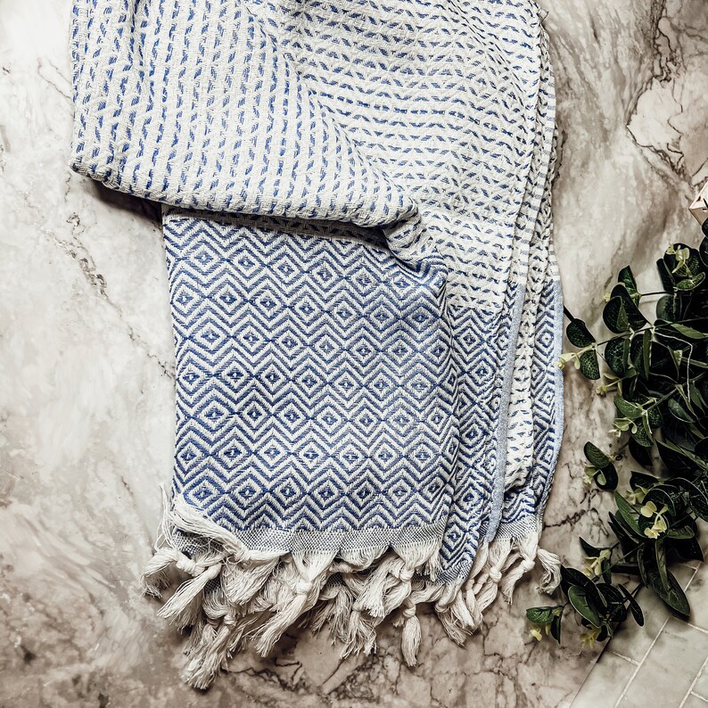Turkish Towels Beach With Fringe, Turkish Cotton Towels - Thumbnail 4