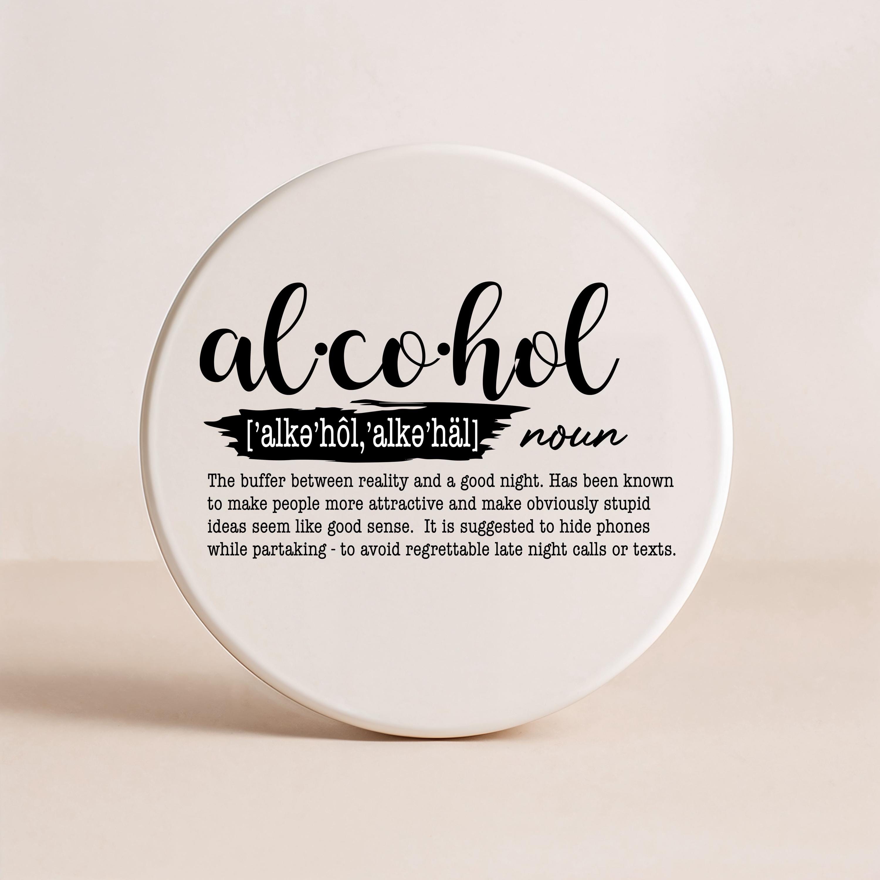 Sottobicchiere Divertente In Melamina Con Retro In Sughero – Frasario Ironico Sul Vino – 10x10 Cm – Brainbox Candy