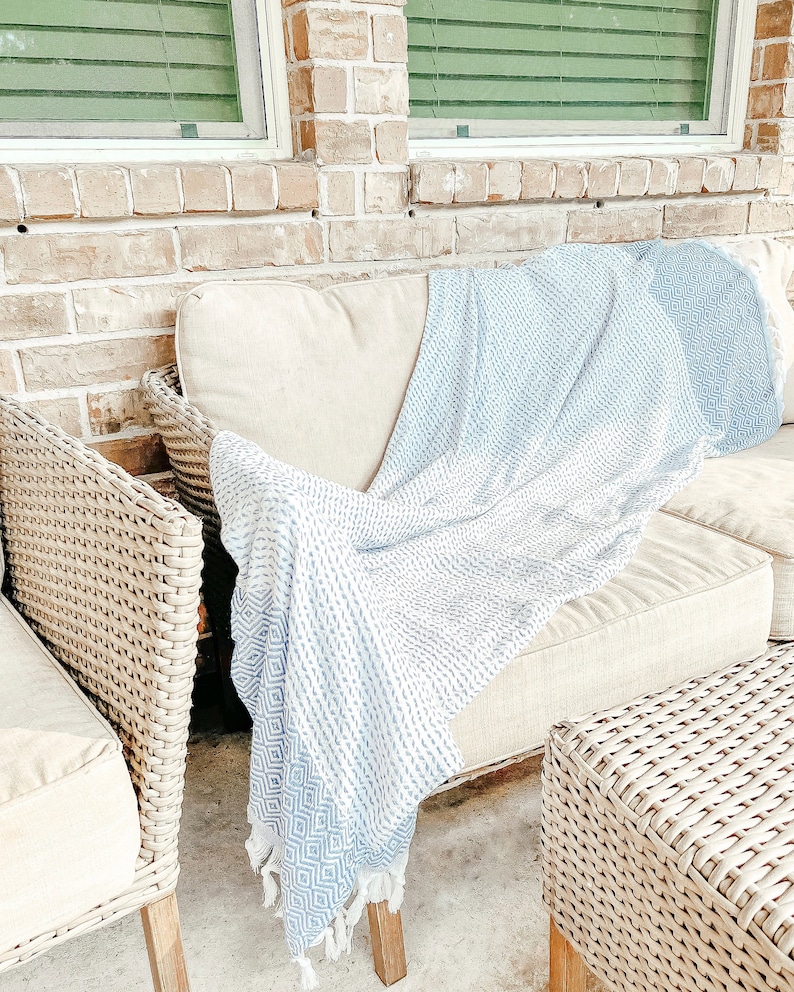 Turkish Towels Beach With Fringe, Turkish Cotton Towels - Thumbnail 2