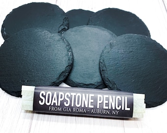 Slate Coaster Sets, Natural Stone Coasters or Name Plates, Chalkboard Coasters, Handmade, Sourced from NY Quarry, Natural Kitchen Bar Items