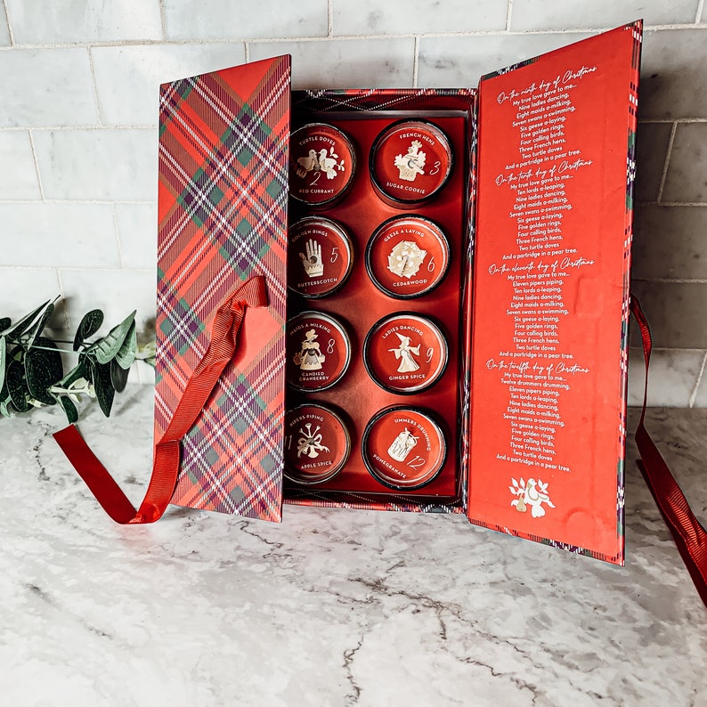 Candle Advent Calendar Gift Box 12 Days of Christmas Candle Etsy