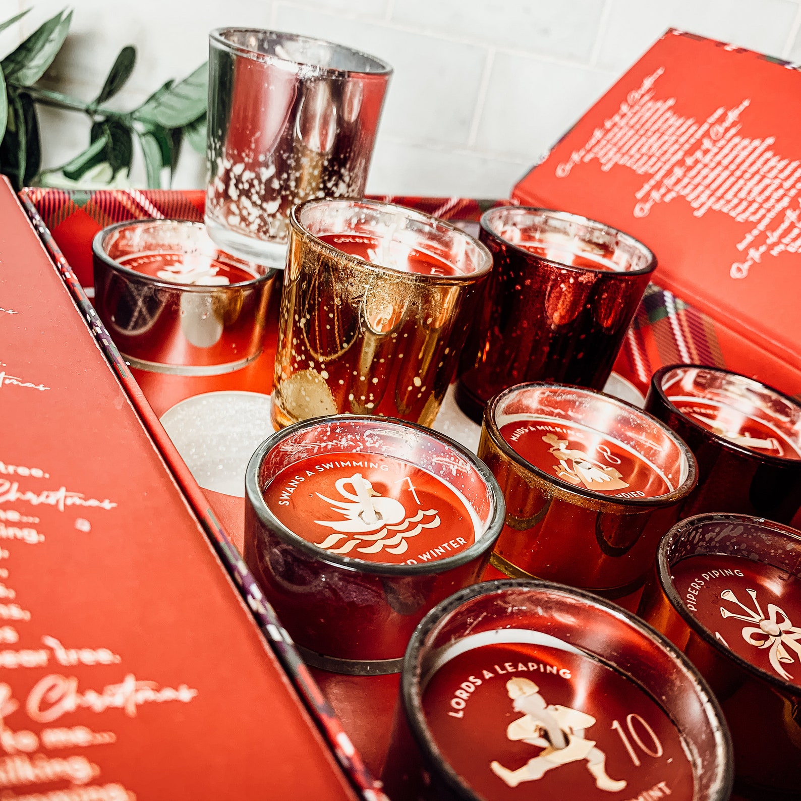 Candle Advent Calendar Gift Box, 12 Days of Christmas Candle Set ...