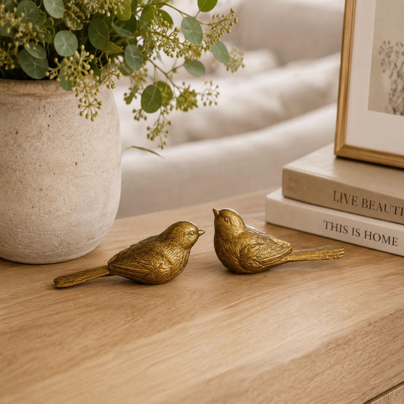 Gold Bird Statue, Bird Decor Vintage, Unique Bird Lover Gift Ideas
