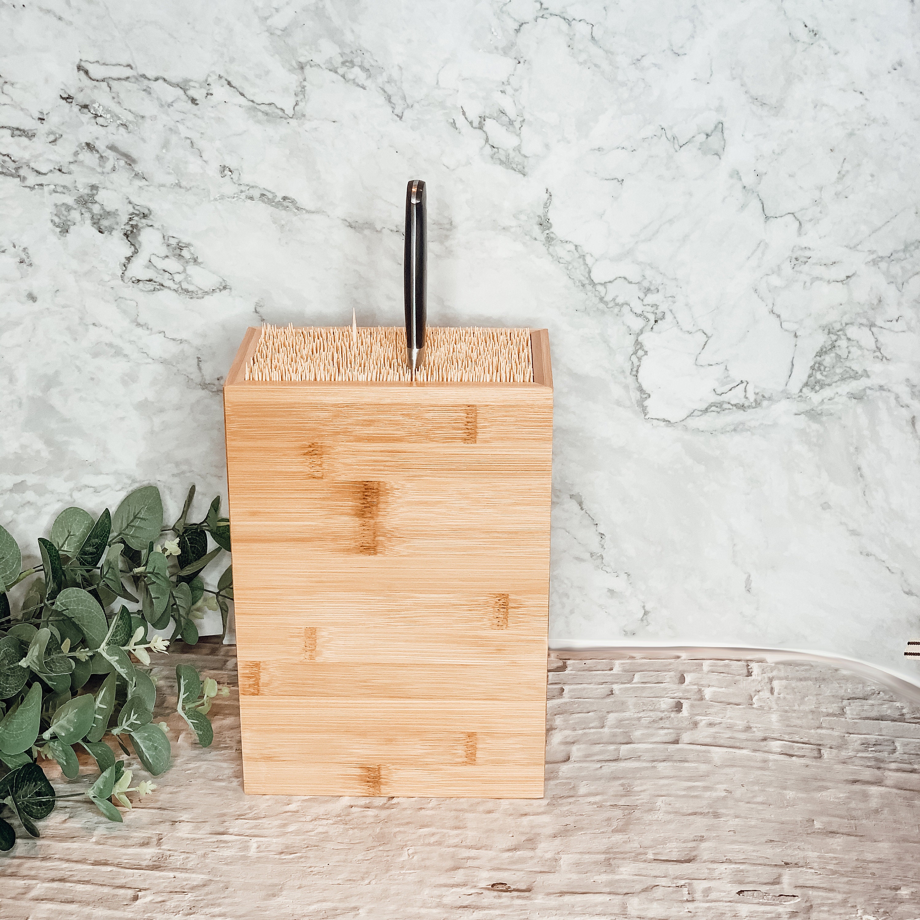 Bloque de cuchillo de bambú toda la cocina natural regalos | Etsy