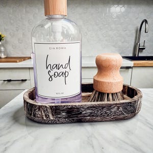 Wood Dish Scrubber, Wood Dish Scrubber, Natural Sisal Brush, Heavy Duty Handmade Scrubber, USA Made, Eco Cleaning Tool, Zero Waste image 11