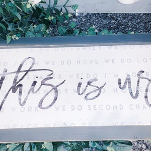 This Is Us XL Sign, Cursive Handwritten Sign For The Home, Family Inspirational, Family Rules Sign Wood, Rustic Farmhouse Family Rules Sign