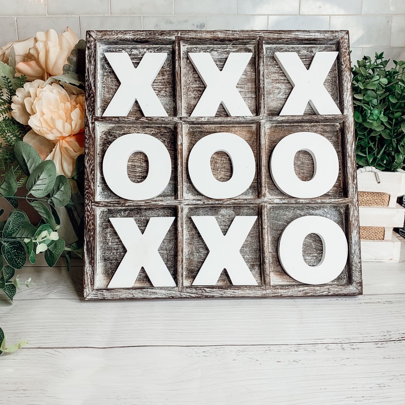 Xoxo Decor, Farmhouse Rustic Tabletop Decorations, Handmade Wooden Game ...