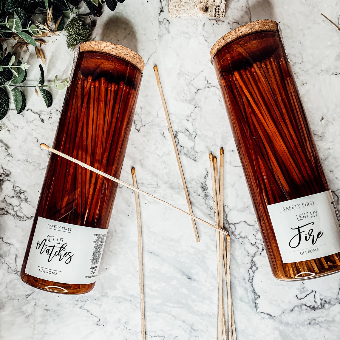 Matches in a Bottle With Striker Oversized Matches Striker Etsy