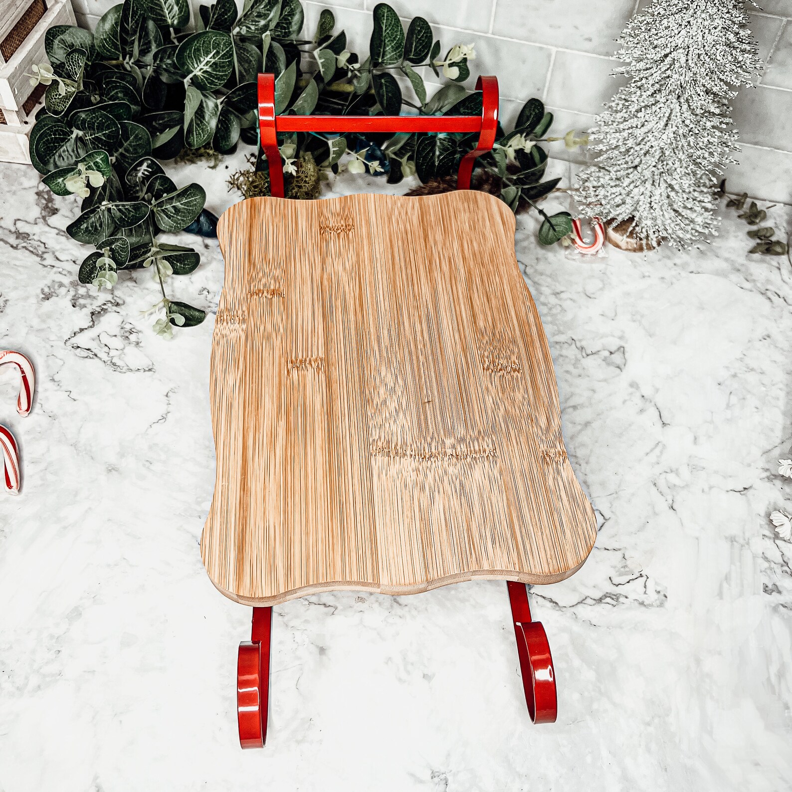 Christmas Charcuterie Board, Unique Sleigh Serving Board, Christmas