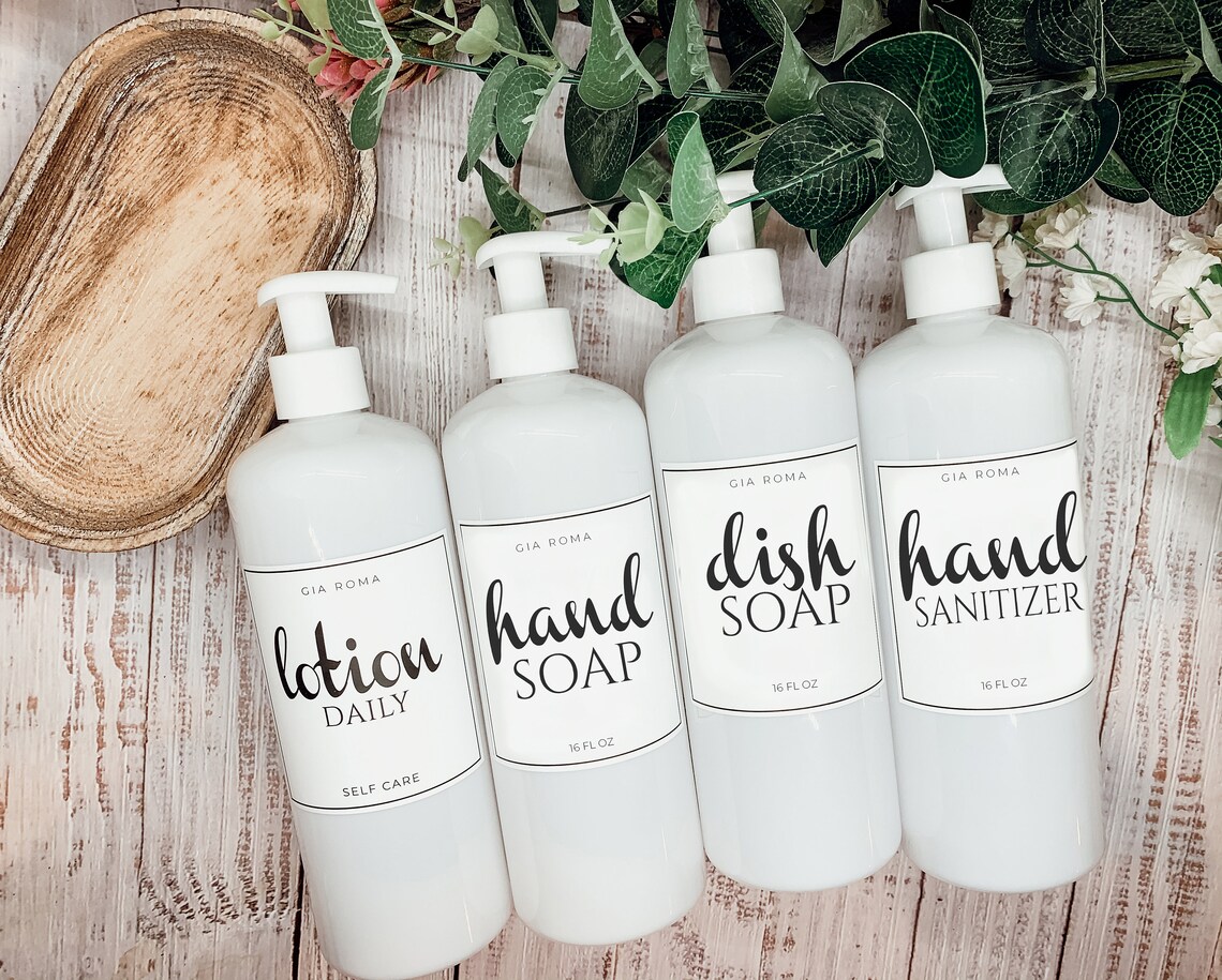 Amber Hand Soap Bottle Soap Refill bottles Modern Simplistic Etsy