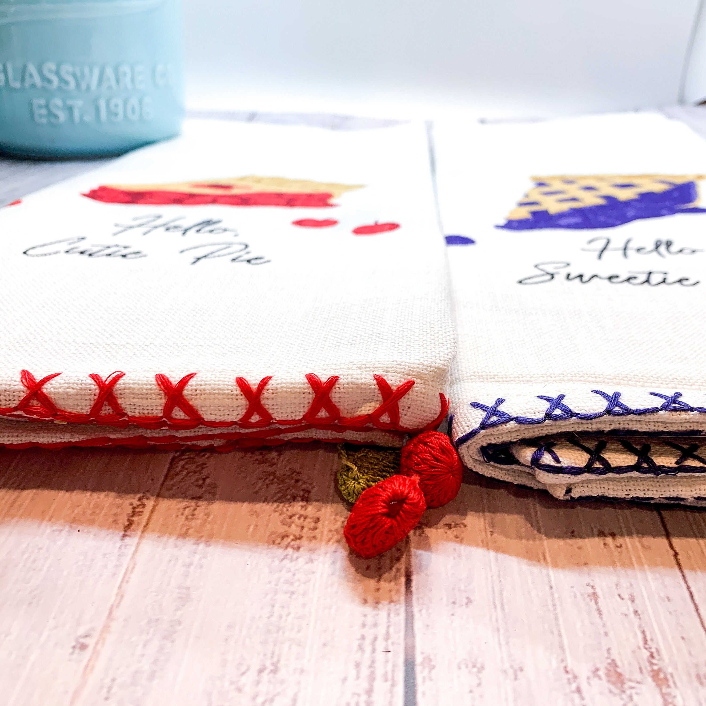 Pie Dish Towels Sweet As Pie Tea Towels Handmade Tea Towels Etsy