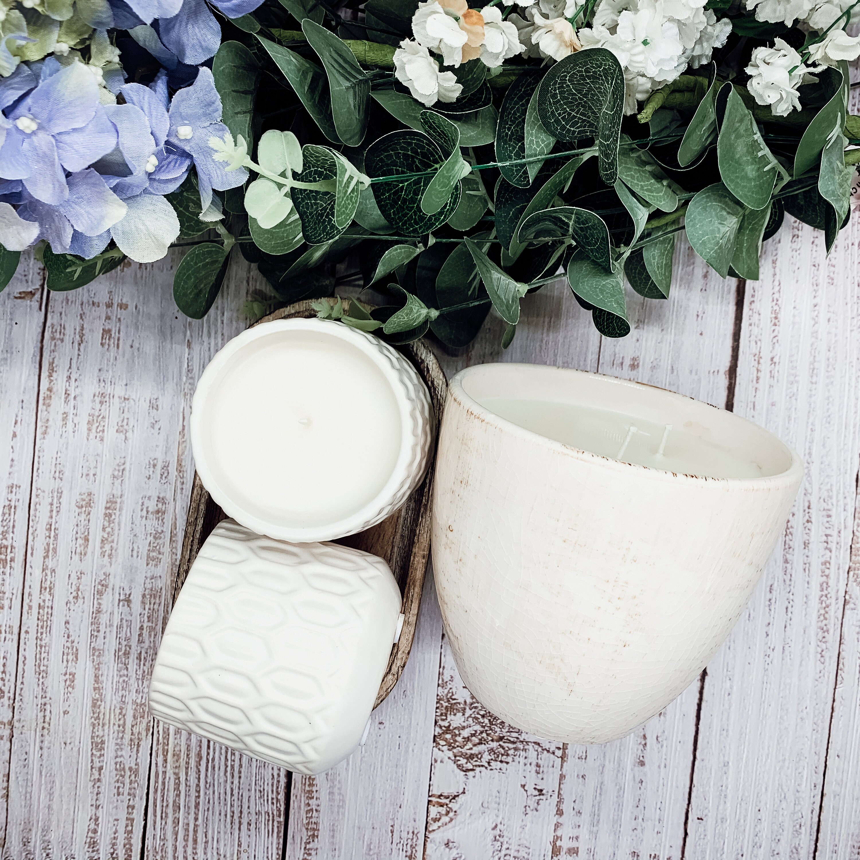 Set 5 Portacandele In Ceramica Bianchi Con Foro Da 2 Cm - Eleganti E Stabili Per Matrimoni, Compleanni E Decorazione Tavola