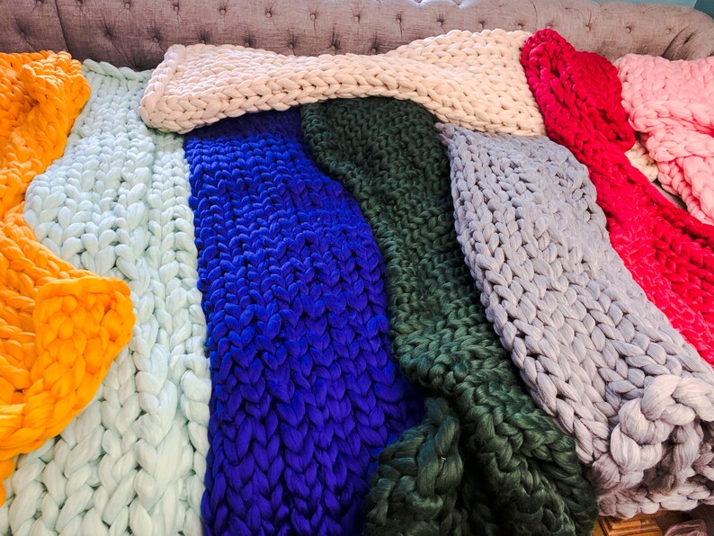 Pink Chunky Knit Blankets Light Pink Blankets Braided Etsy