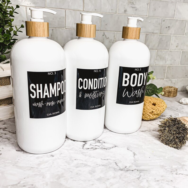 Shampoo and Conditioner Soap Bottles 32oz Shower Bottles Etsy