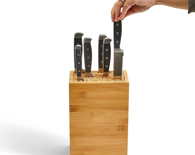 Bamboo Knife Block All Natural Kitchen High End Luxury Etsy