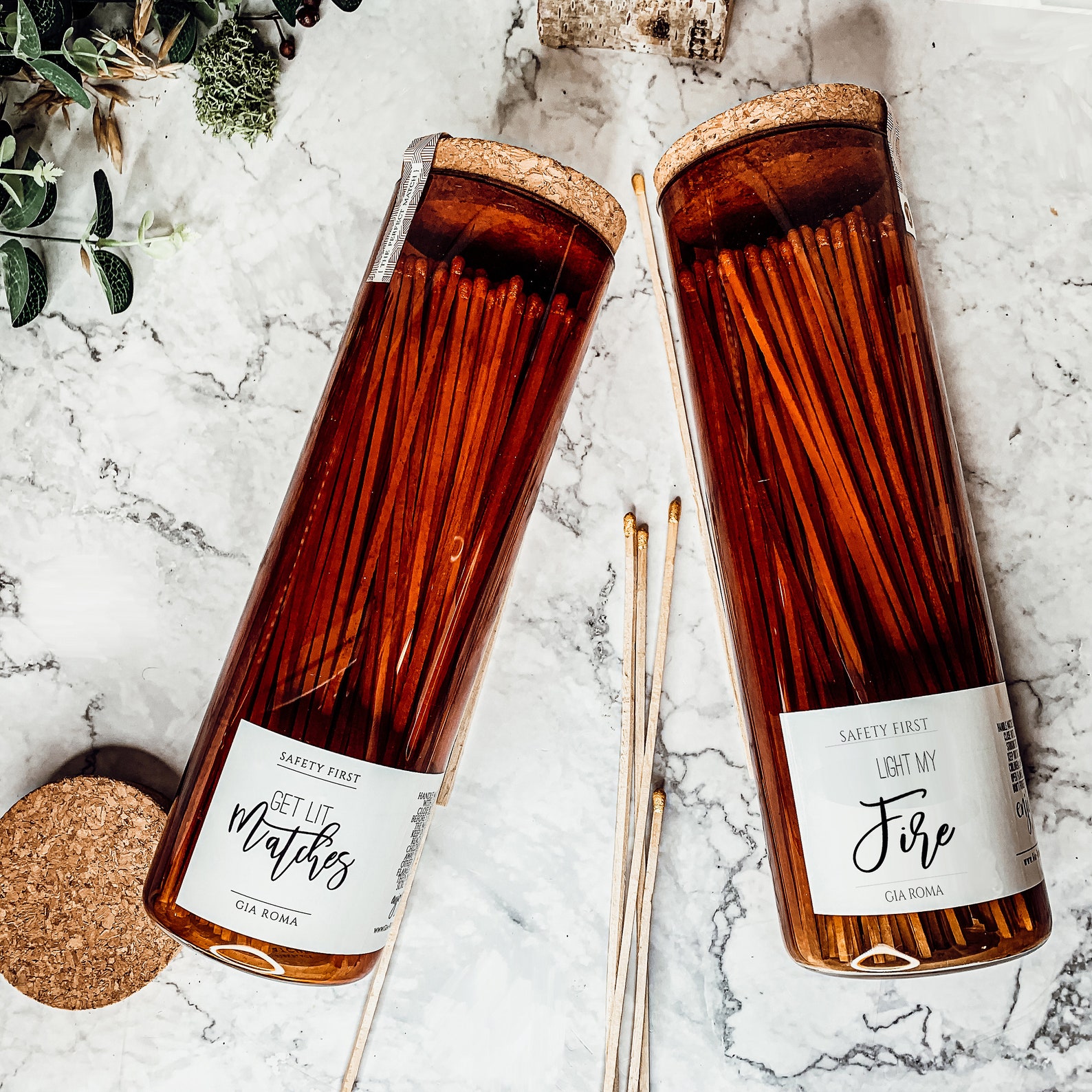 Matches in a Bottle With Striker Oversized Matches Striker Etsy