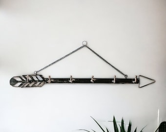 Metal Arrow Key Hanger, Decorative Key Hooks, Arrow Key Holder Hooks, Hanging Arrow Hook Storage, Arrow Entryway Decor, Metal Hanging Arrow