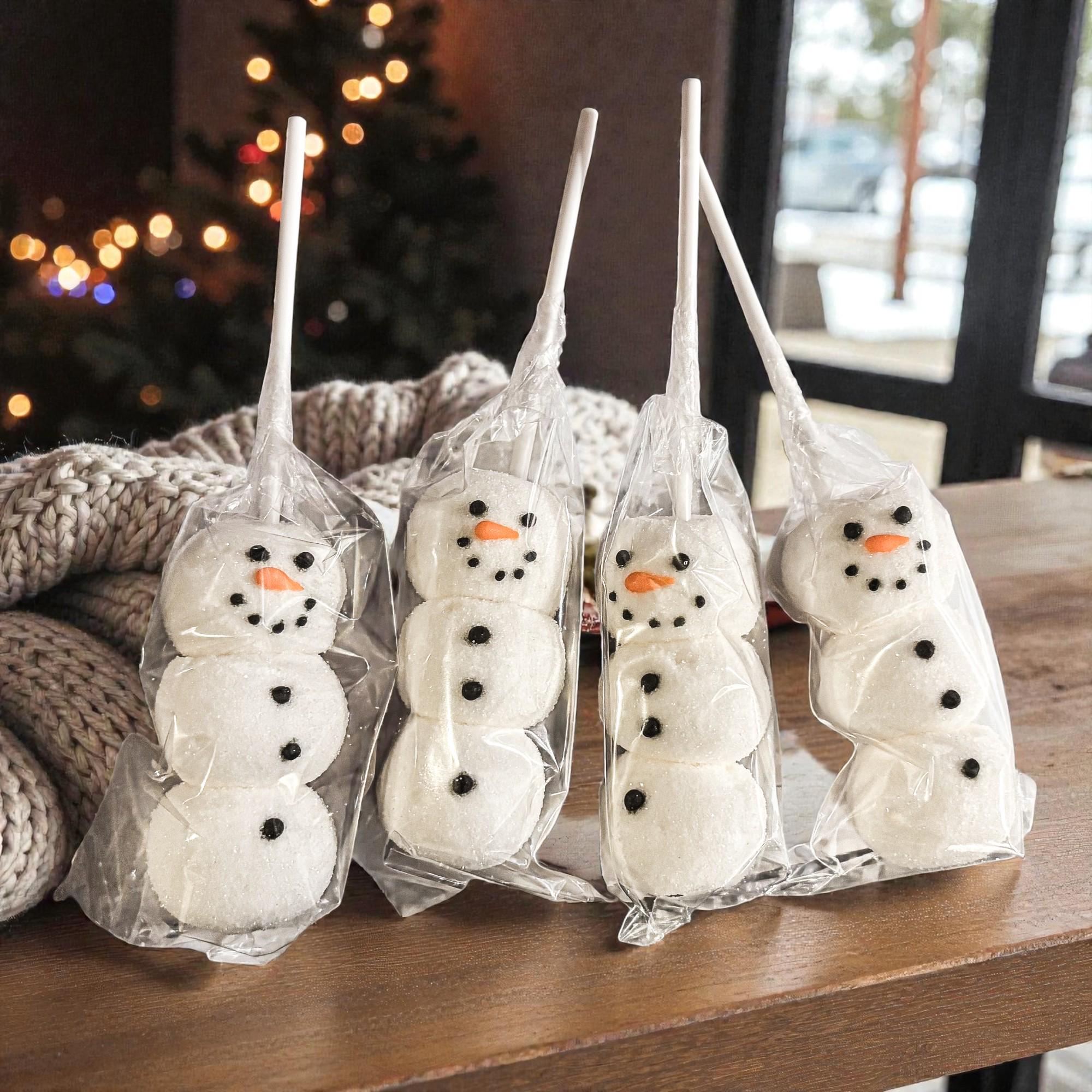 Biglietto di Natale con pupazzo di neve di marshmallow