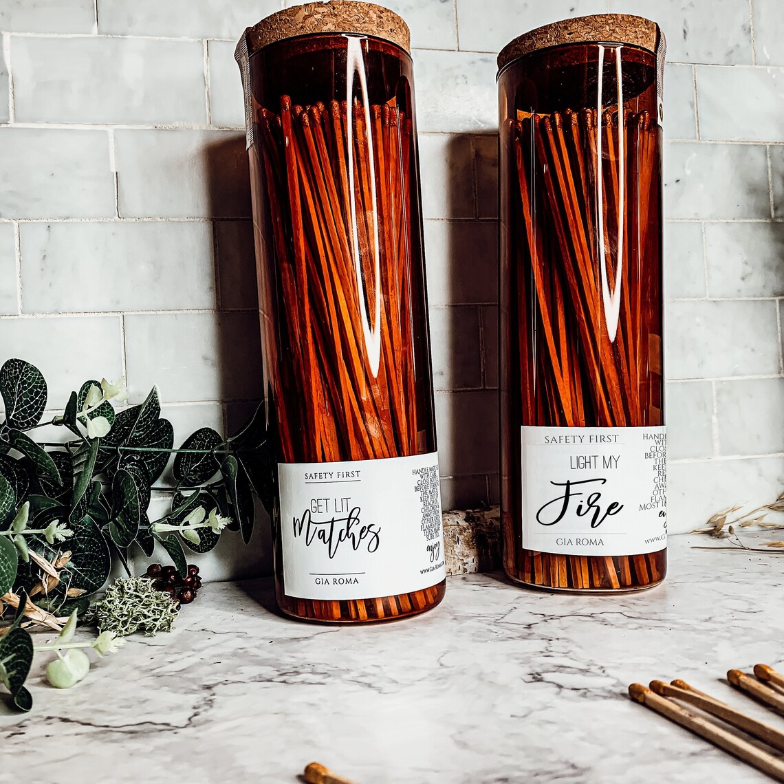 Matches in a Bottle With Striker Oversized Matches Striker Etsy