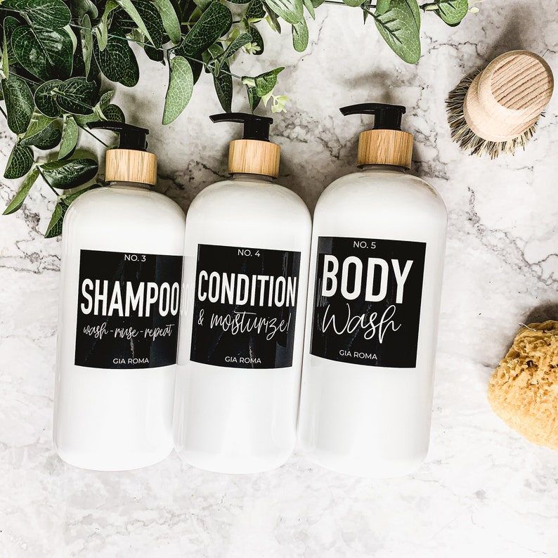 Shampoo and Conditioner Soap Bottles 32oz Shower Bottles Etsy