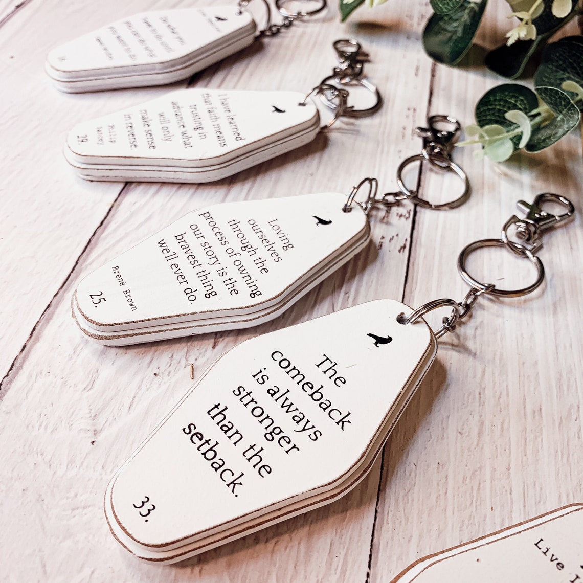 Keychains With Inspirational Quotes and Sayings Great Back to Etsy