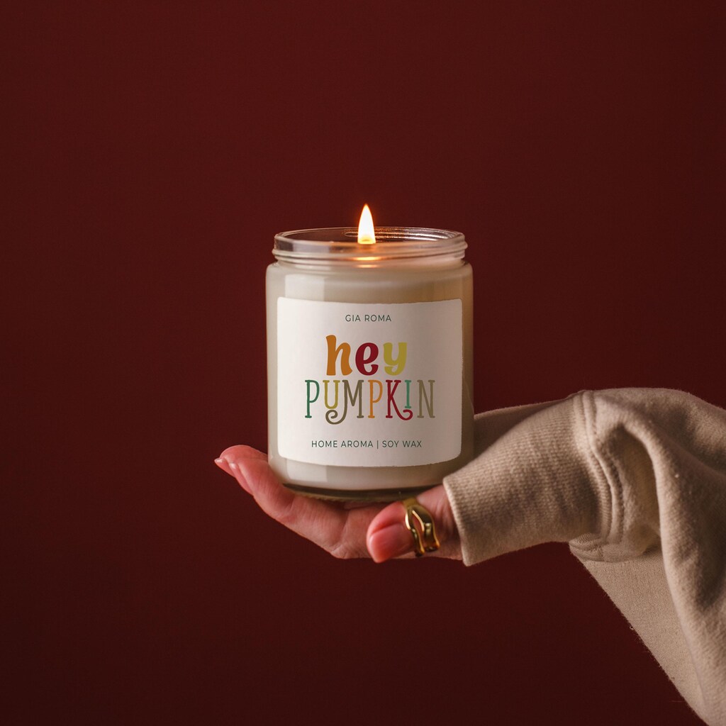 Set Di 4 Candele Profumate Autunnali In Barattolo 200ml - Soia, Fragranze: Hello Fall, Zucca Spezie, Sidro Di Mele, Cioccolata Calda