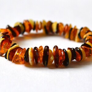 Baltic Amber bracelet. Genuine multicolor Baltic amber jewelry beads.