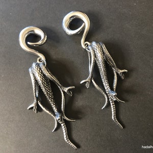 Triple Serpent Ear Weights 0g Stainless Steel Gauges