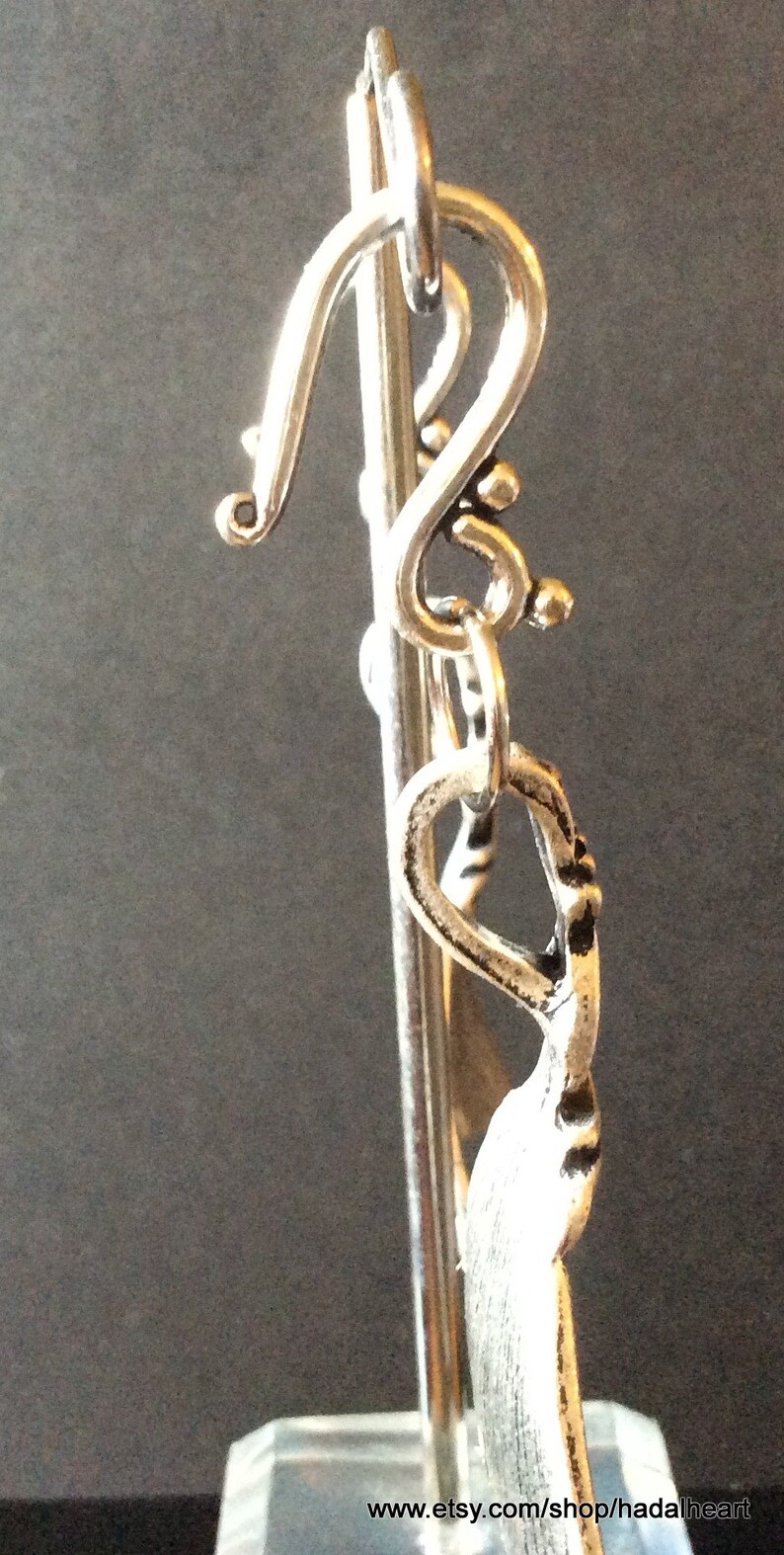 Alloy Ornate Mermaid Tail Earrings For Stretched Ears