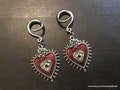 Alloy Sacred Heart Ear Weights/Earrings for Stretched Ears 6g