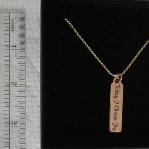 Today I Choose Joy Necklace in Gold Tone Stainless Steel with adjustable gold-plated chain, Inspirational Necklace For Women