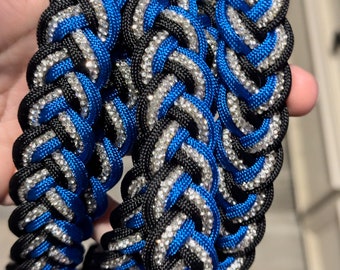 Black and Blue Bling Barrel Horse Reins