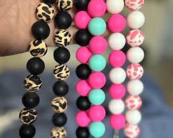Customizable silicone Beaded Curb Straps (chin straps) for horses