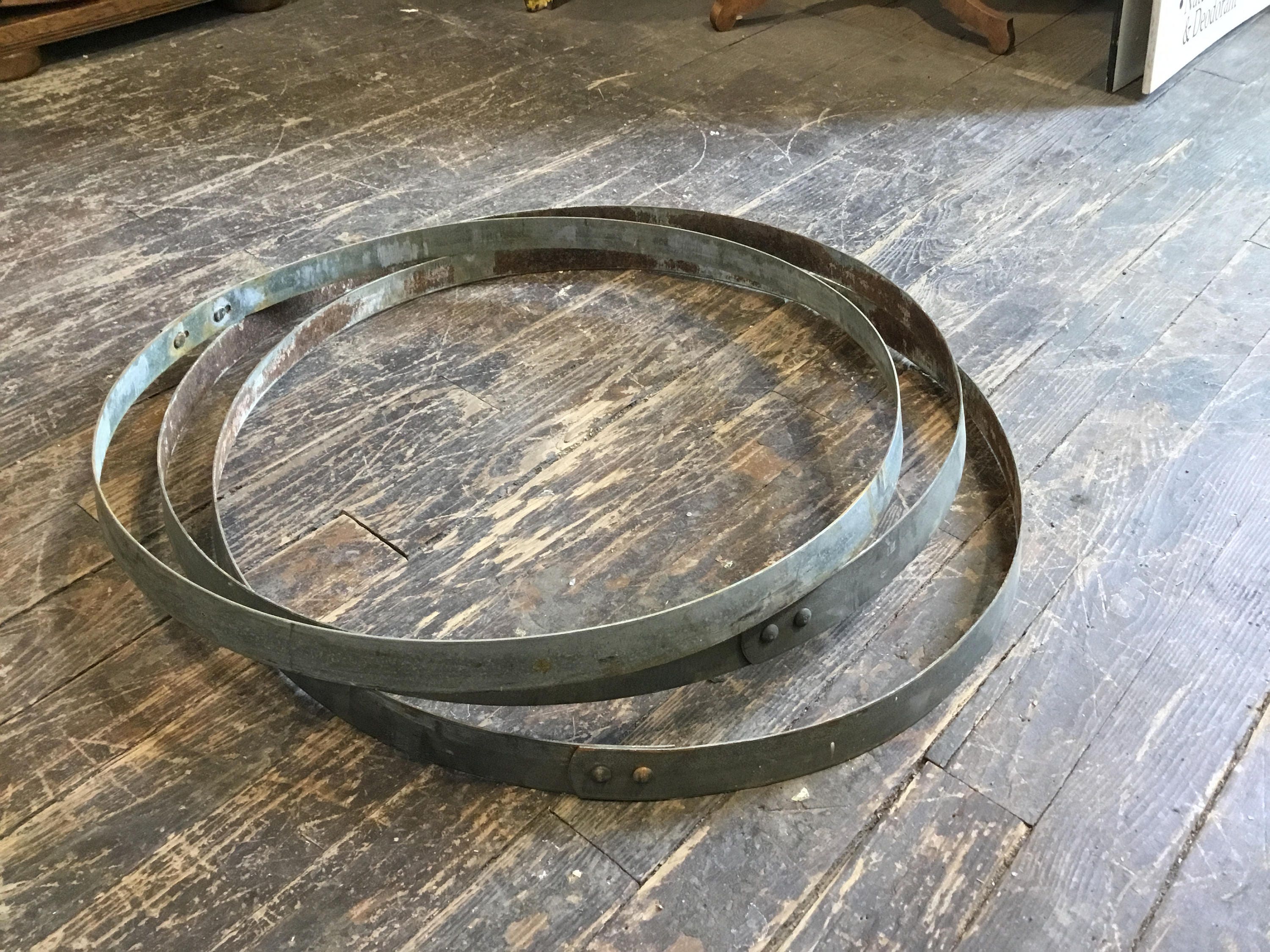 3 galvanized wine barrel rings 23 inches across 2 inches tall Etsy