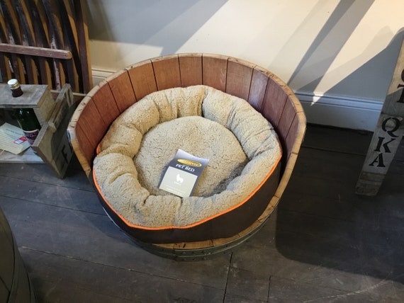 wine barrel dog bed