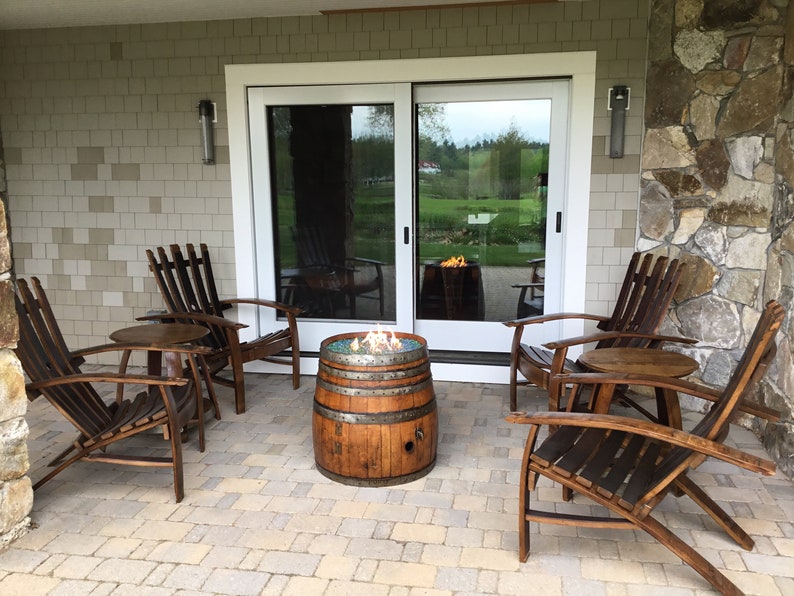 Wine whiskey bourbon barrel propane gas fire pit | Etsy