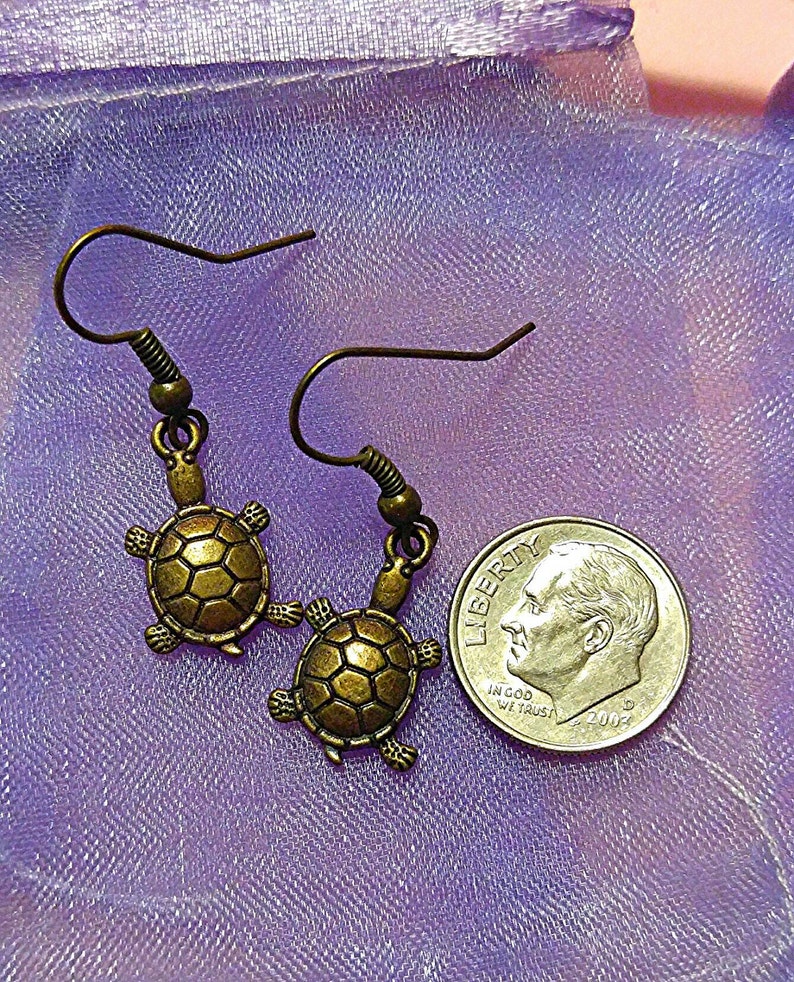 Turtle Earrings Nautical Jewelry Tortoise Earrings Etsy