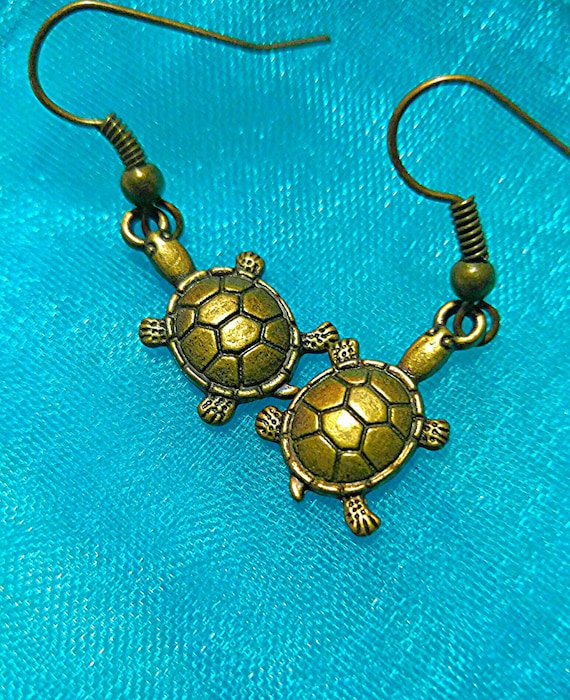 Turtle Earrings Nautical Jewelry Tortoise Earrings | Etsy