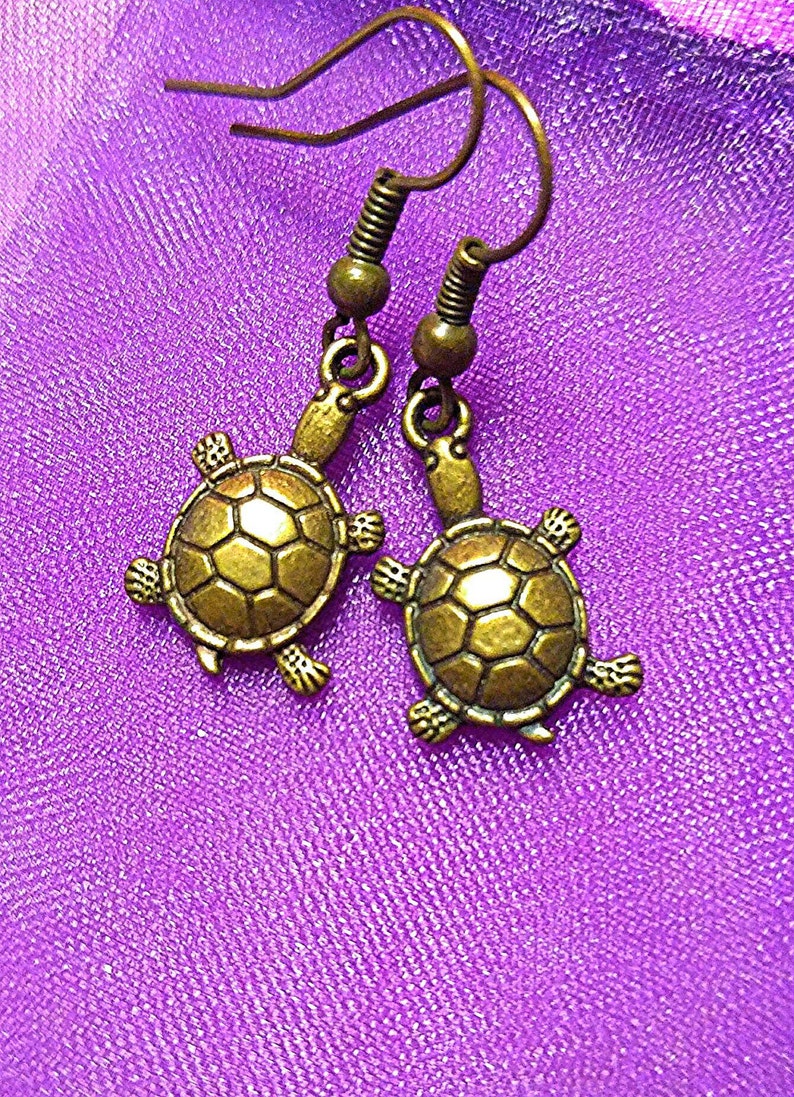 Turtle Earrings Nautical Jewelry Tortoise Earrings - Etsy