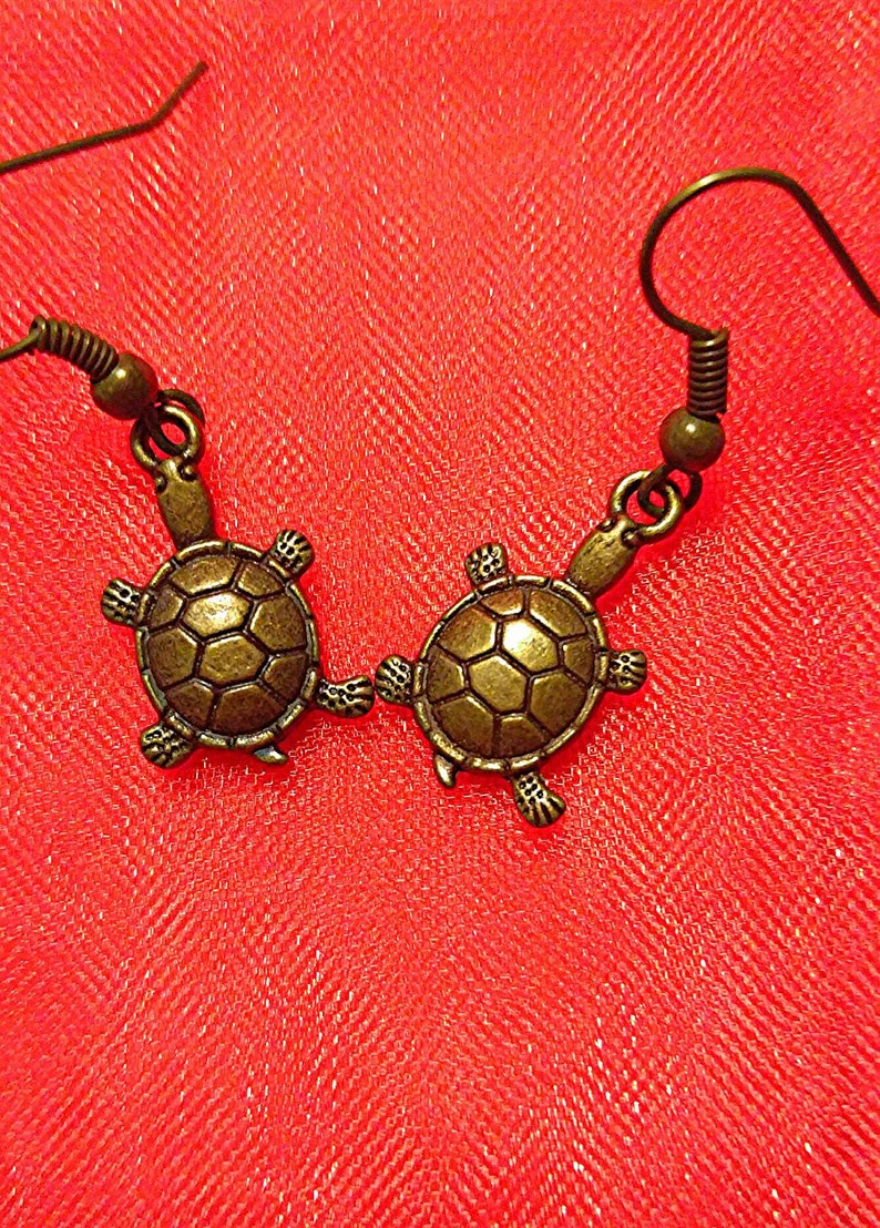 Turtle Earrings Nautical Jewelry Tortoise Earrings Etsy