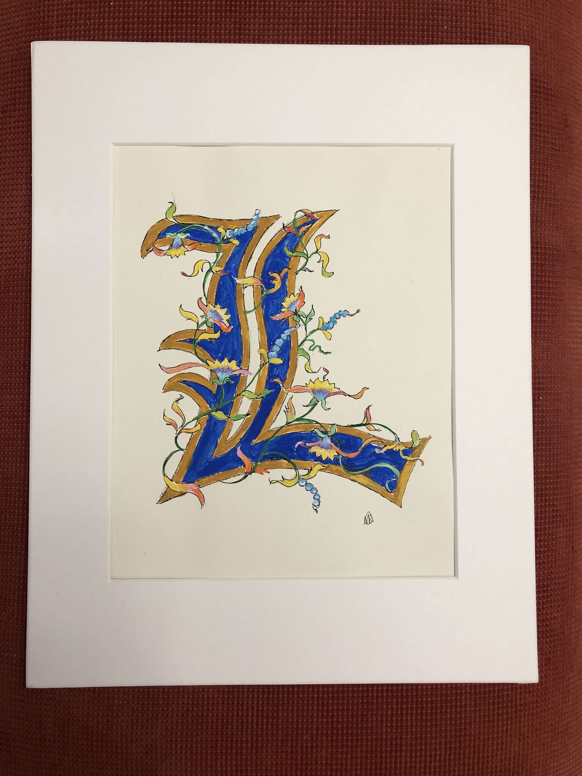 Illuminated letter L English Script Illuminated L. Original | Etsy
