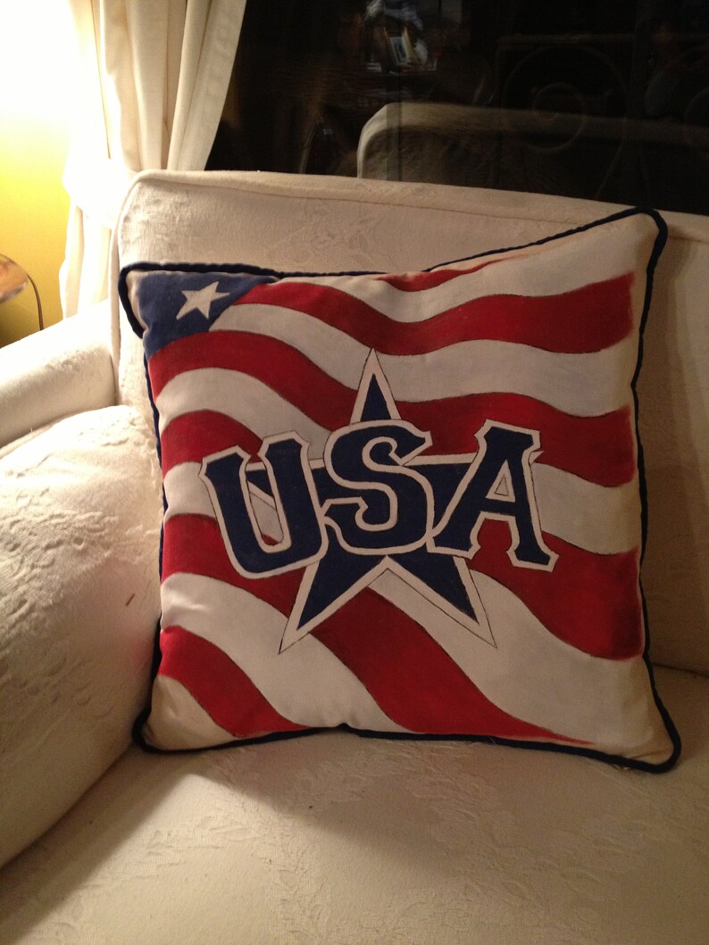 Celebrate the USA Throw Pillow. USA Decorator Pillow Etsy