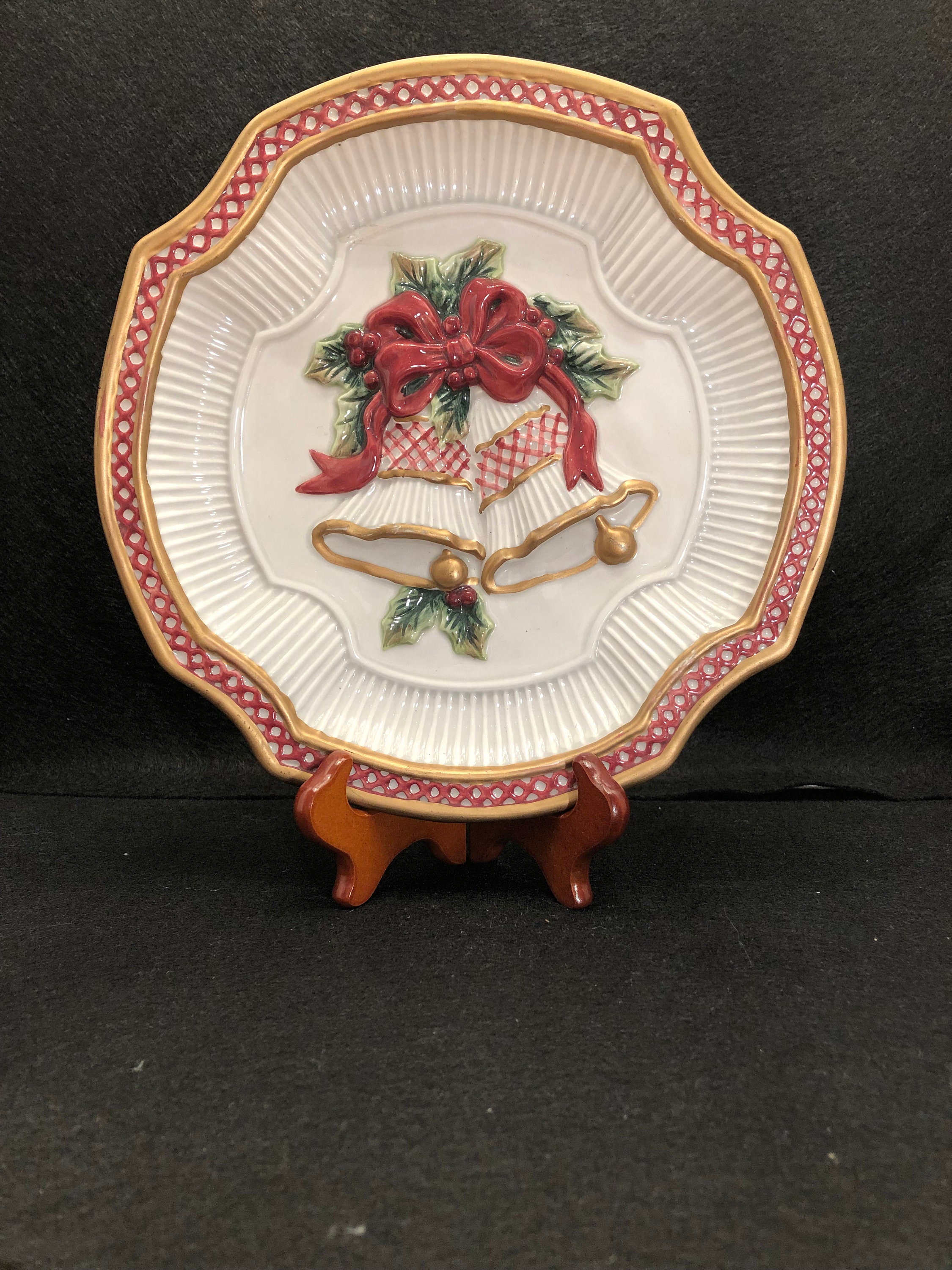 Fitz and Floyd Christmas Plate Etsy