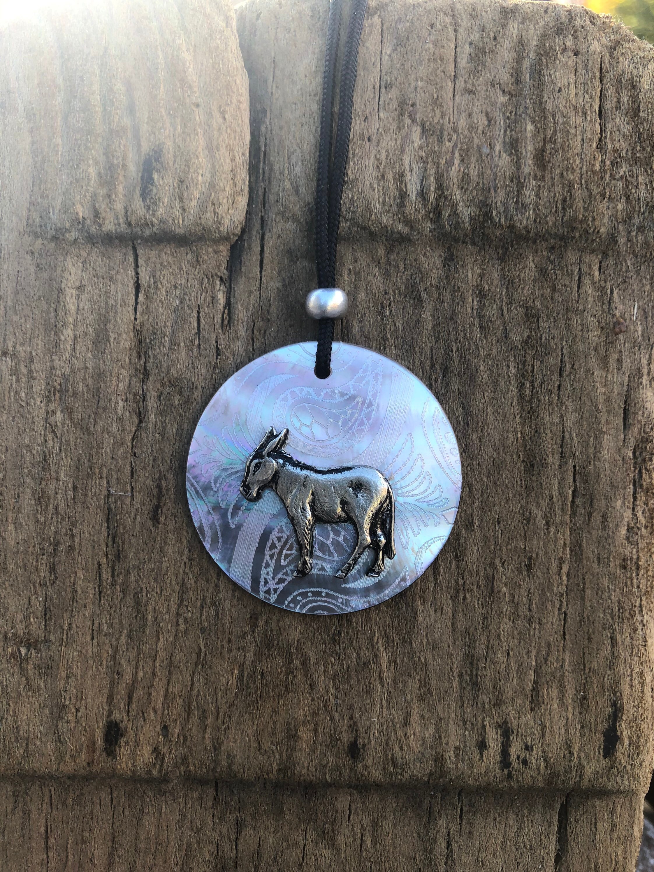 Abalone pewter donkey Etsy