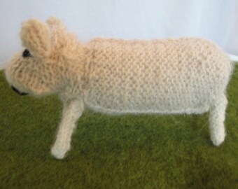 sheep ornament, knitted sheep, animal-lovers gift, CLEARANCE, Romney sheep, sheep item, collectible sheep, animal knit, woolly sheep model