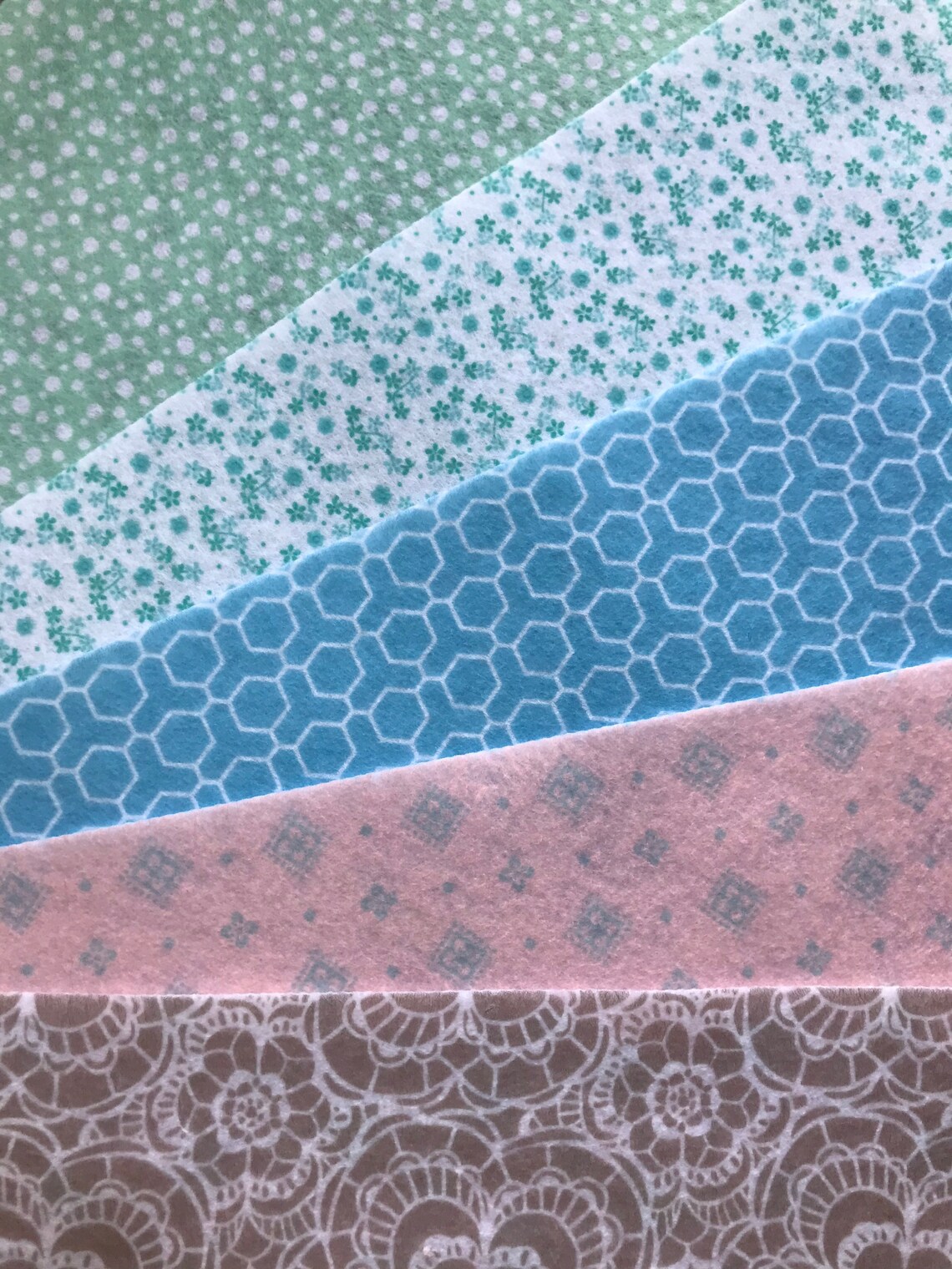 Printed felt sheets. Nice soft patterned felt sheets 8.2 Etsy