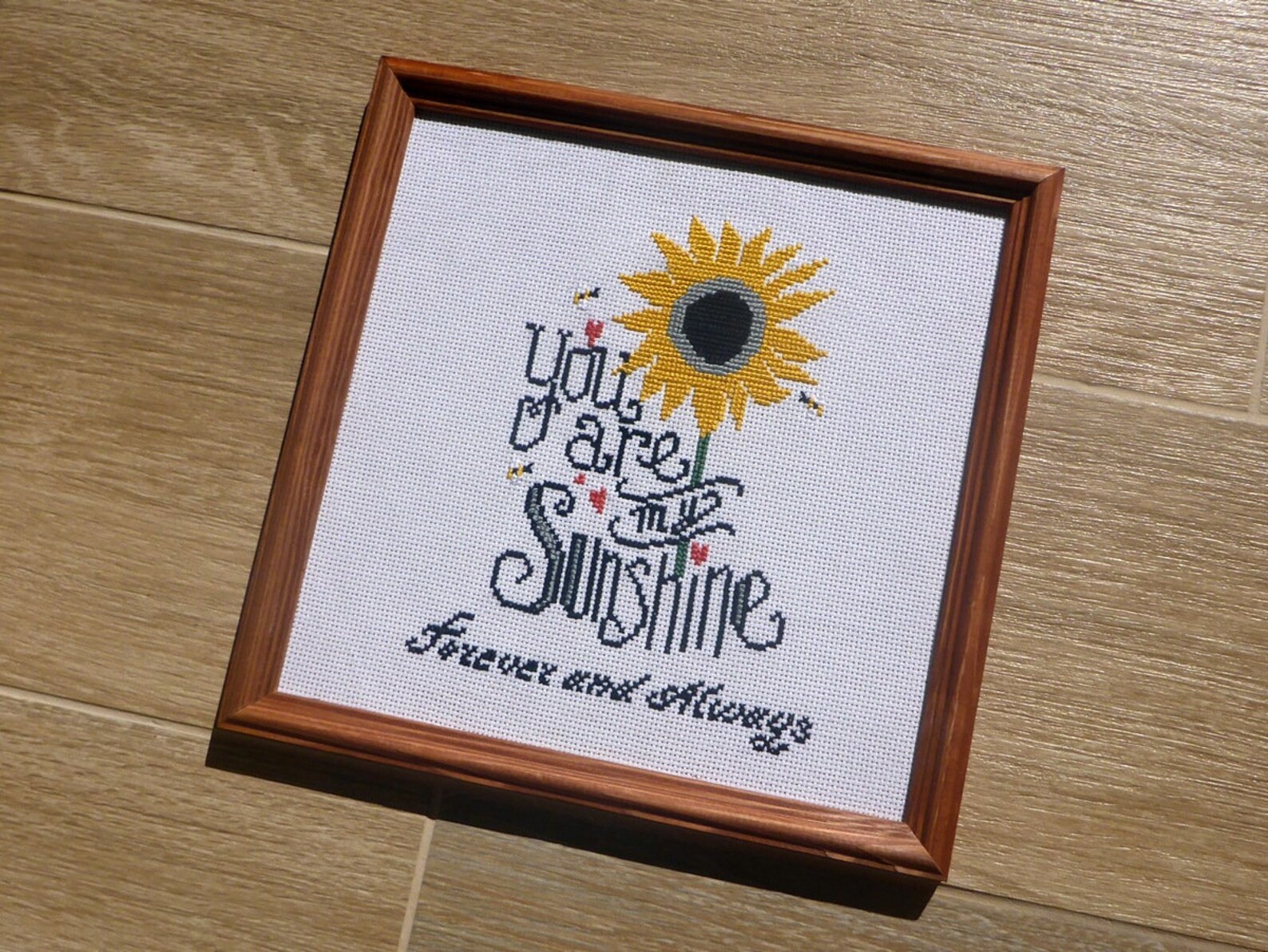 Love Quote Cross Stitch FINISHED. You are my sunshine forever Etsy