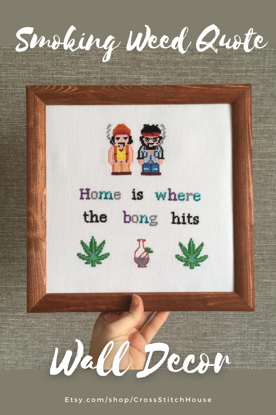 Cheech & Chong Smoking Weed Modern Quote Cross Stitch | Etsy
