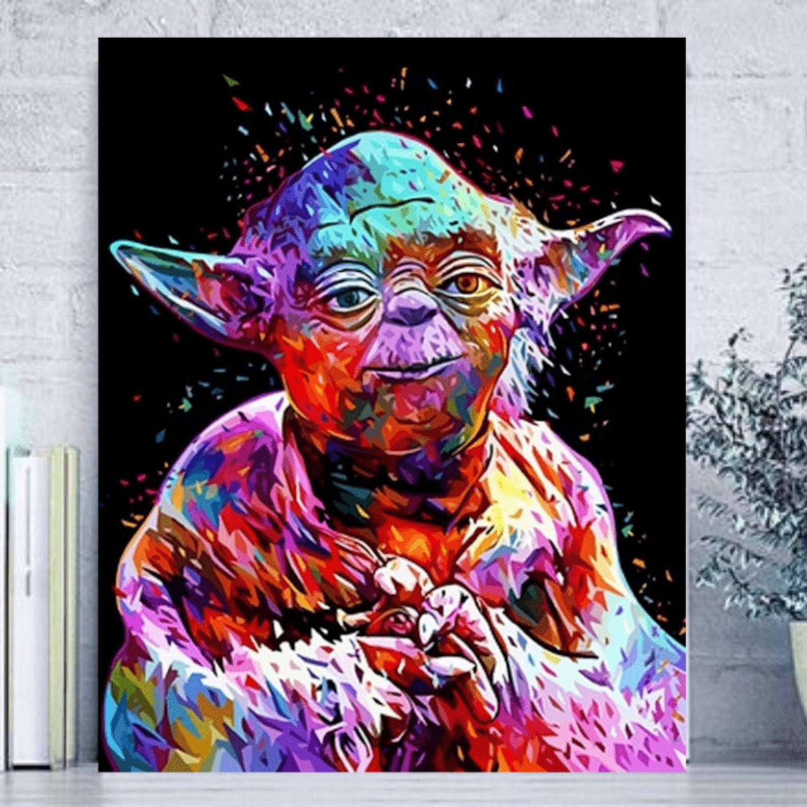 Star Wars Paint by Numbers Kit. Yoda painting DIY. Paint by Etsy